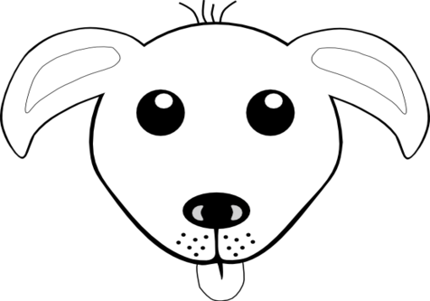 Animals Coloring, Books Coloring Medium Size Wolf Lineart - Dog Face Clip Art (476x333)