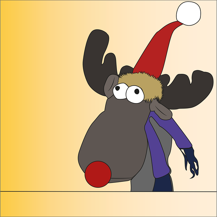 Cartoon Reindeer 19, - Kerstrendiertjes Van Staal In Kleur (720x720)