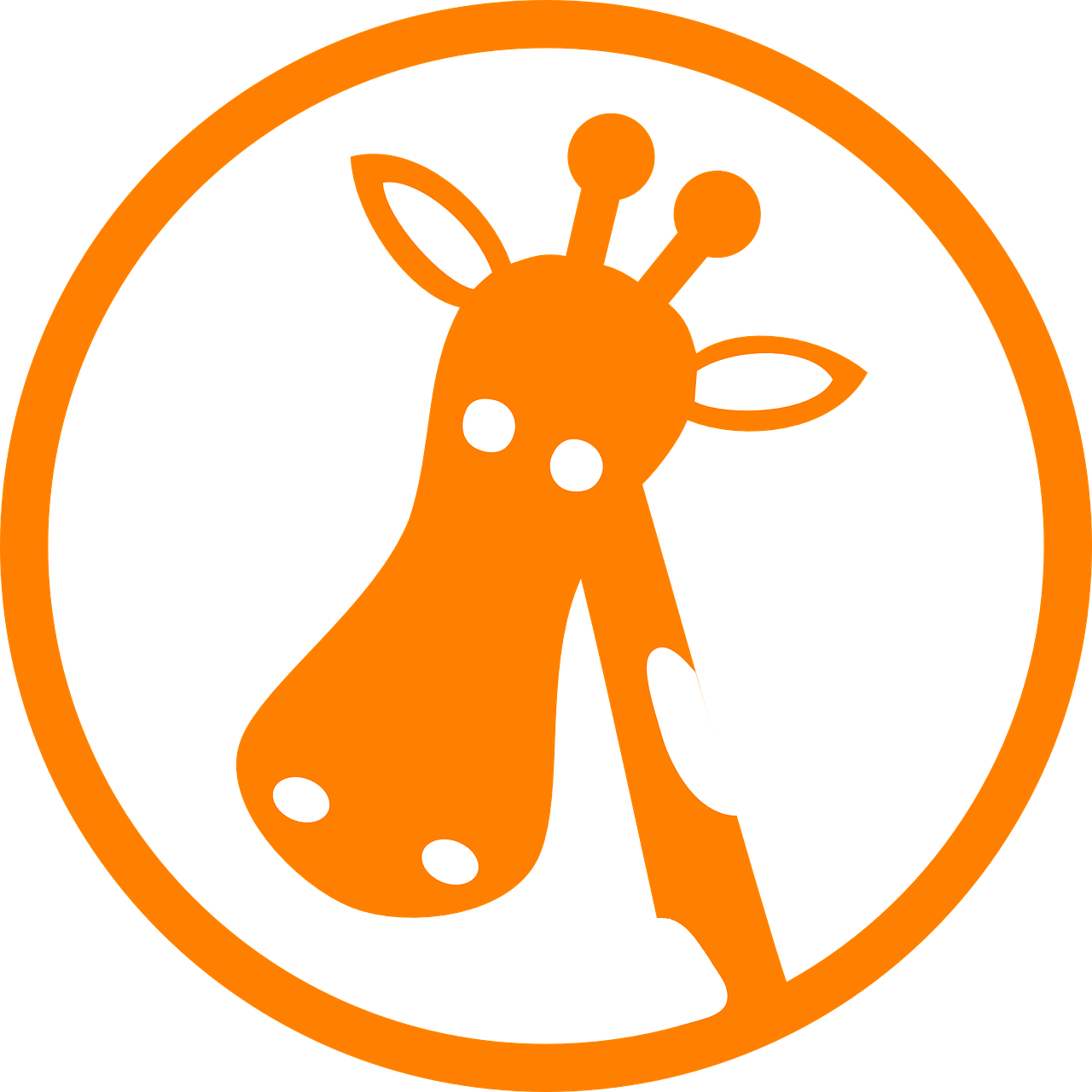 Giraffe Orange Head Cartoon Png Image - วงกลม การ์ตูน Png (1280x1280)