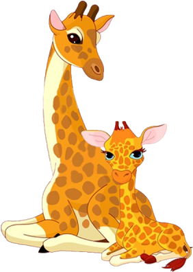 Beautiful Giraffe Cartoons Baby Giraffe Cartoon Clip - Jirafa Y Bebe Animada (400x400)