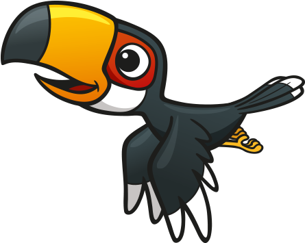 Clipart Uçan Tukan Kuşu - 犀 鸟 卡通 (498x421)