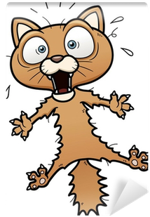 Vector Illustration Of Scared Cartoon Cat Wall Mural - Scared Cartoon Cat (400x400)
