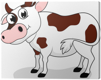 Illustration Of Cow Farm Cartoon Canvas Print • Pixers® - Illustration (400x400)