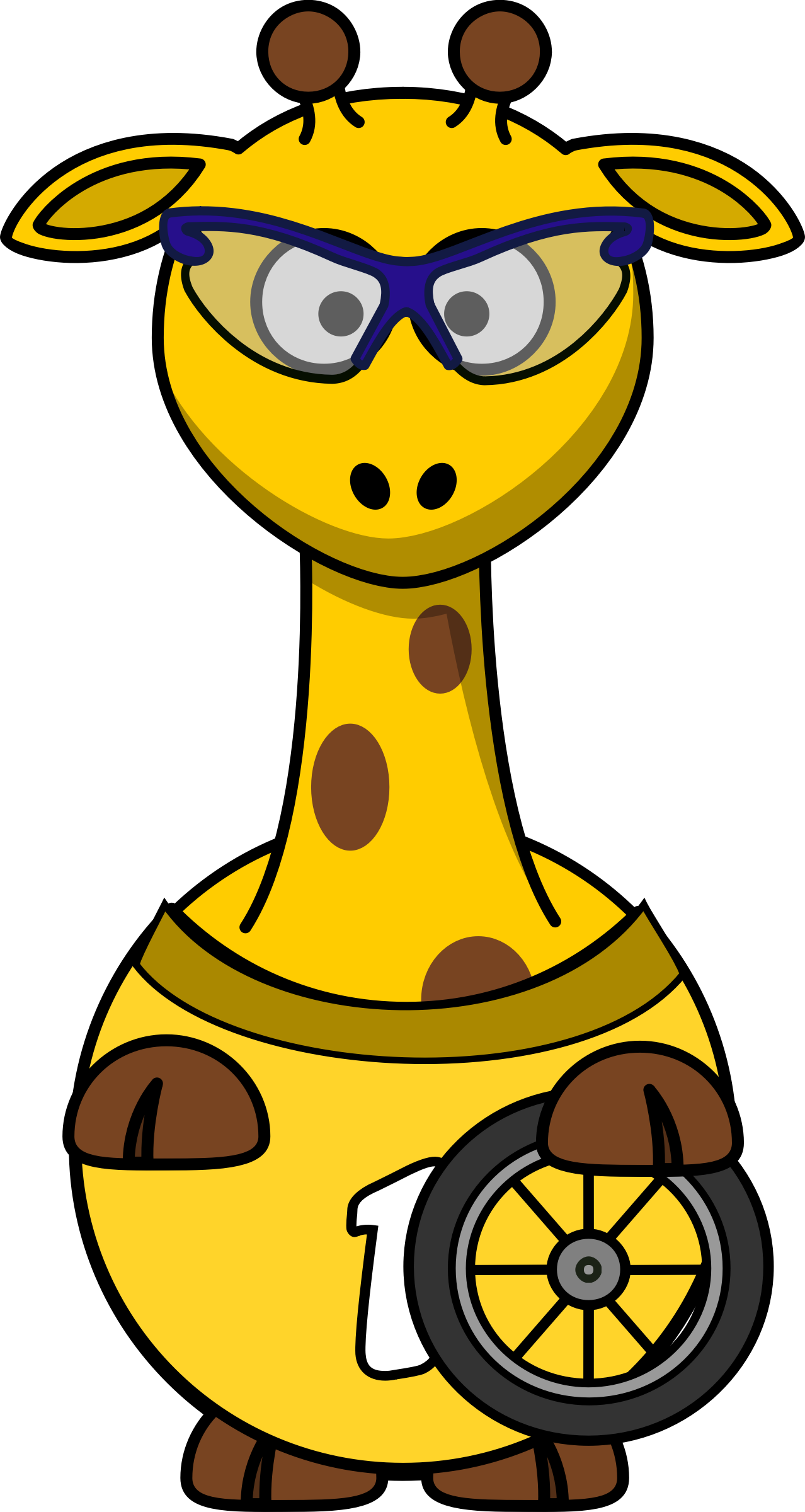 Giraffe Cyclist - Cartoon Giraffe (1278x2400)