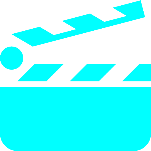 Clapperboard Icon Blue (512x512)