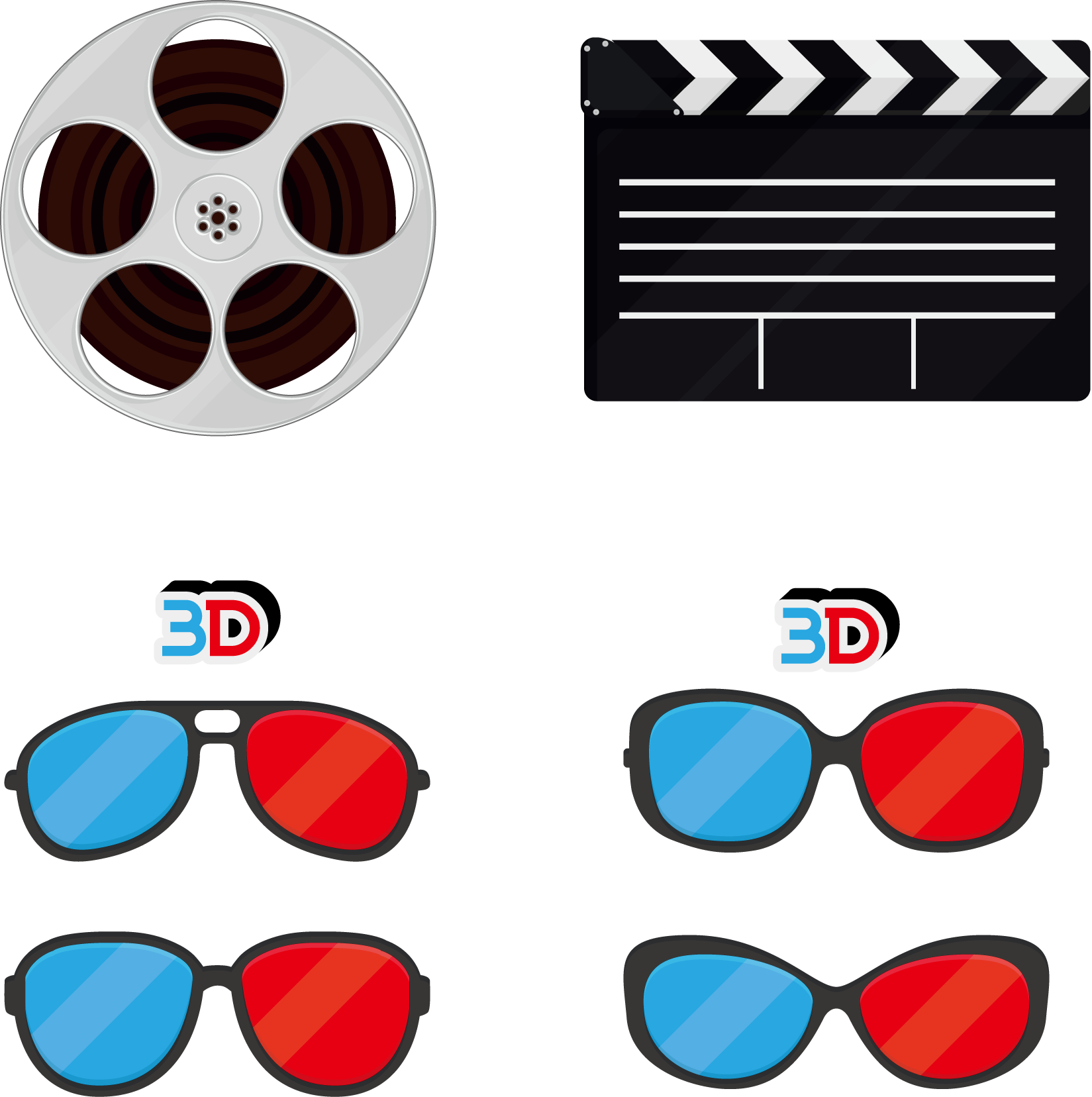 Film Cinema Clapperboard Illustration - Movie Theater (1649x1656)