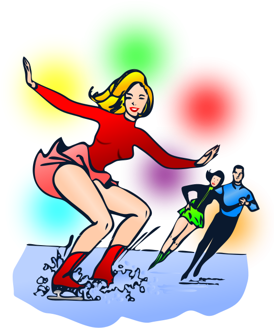 Free To Use Public Domain Sports Clip Art - Black Ice Skater Shower Curtain (566x800)