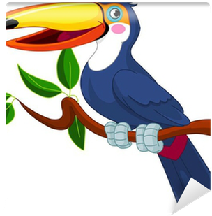 Bird Sitting On A Tree Cartoon (400x400)