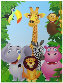 Animation Jungle Animals Cartoon (400x400)