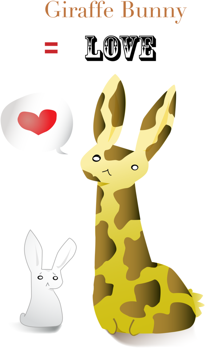 Giraffe Typography Clip Art - Cartoon (686x1164)