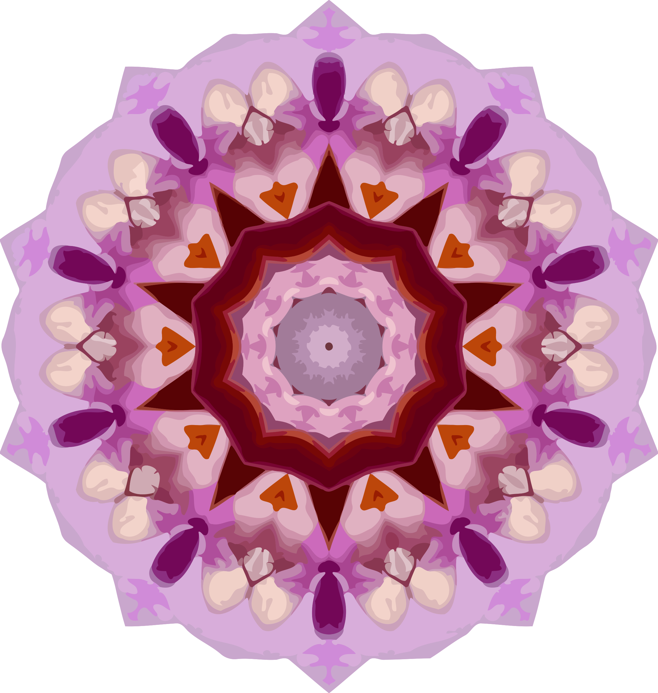 Orchid Kaleidoscope 6 Icons Png Free Png And Icons - Kaleidoscope Clipart (2279x2400)