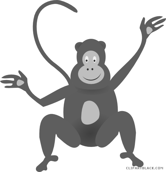 Orangutan Animal Free Black White Clipart Images Clipartblack - Birthday Mesaages For Little Ones (555x576)