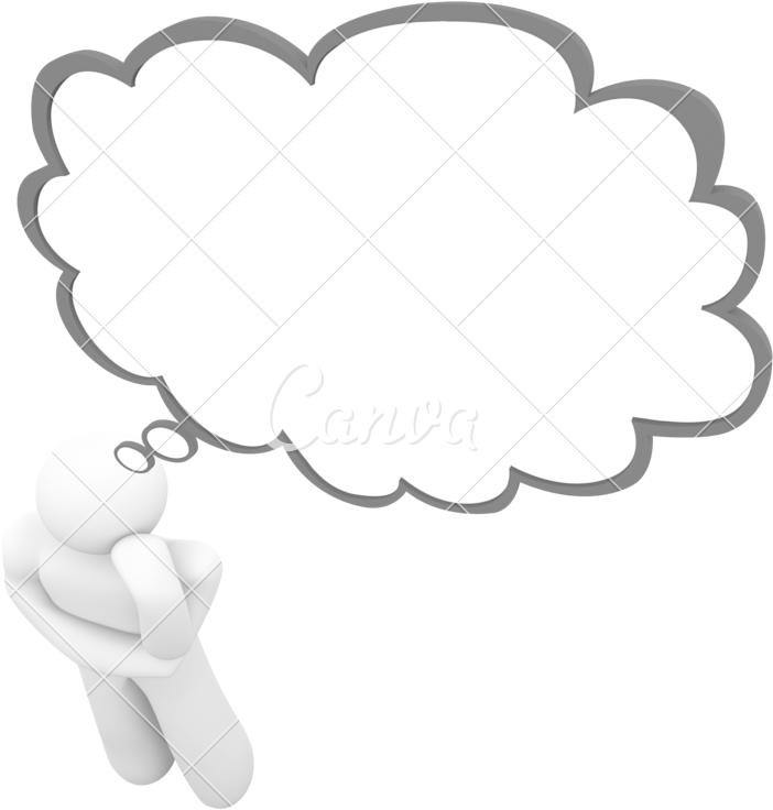 Thought Cloud Thinker Blank Copy Space Thinking Person - Thought Bubble Question Mark (980x960)