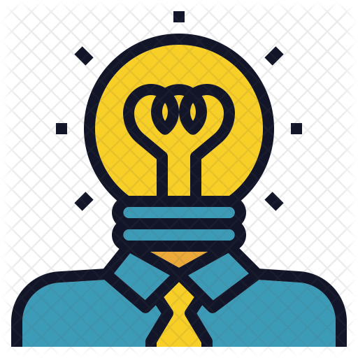 Creative Head Icon - Pencil Light Bulb Icon (512x512)