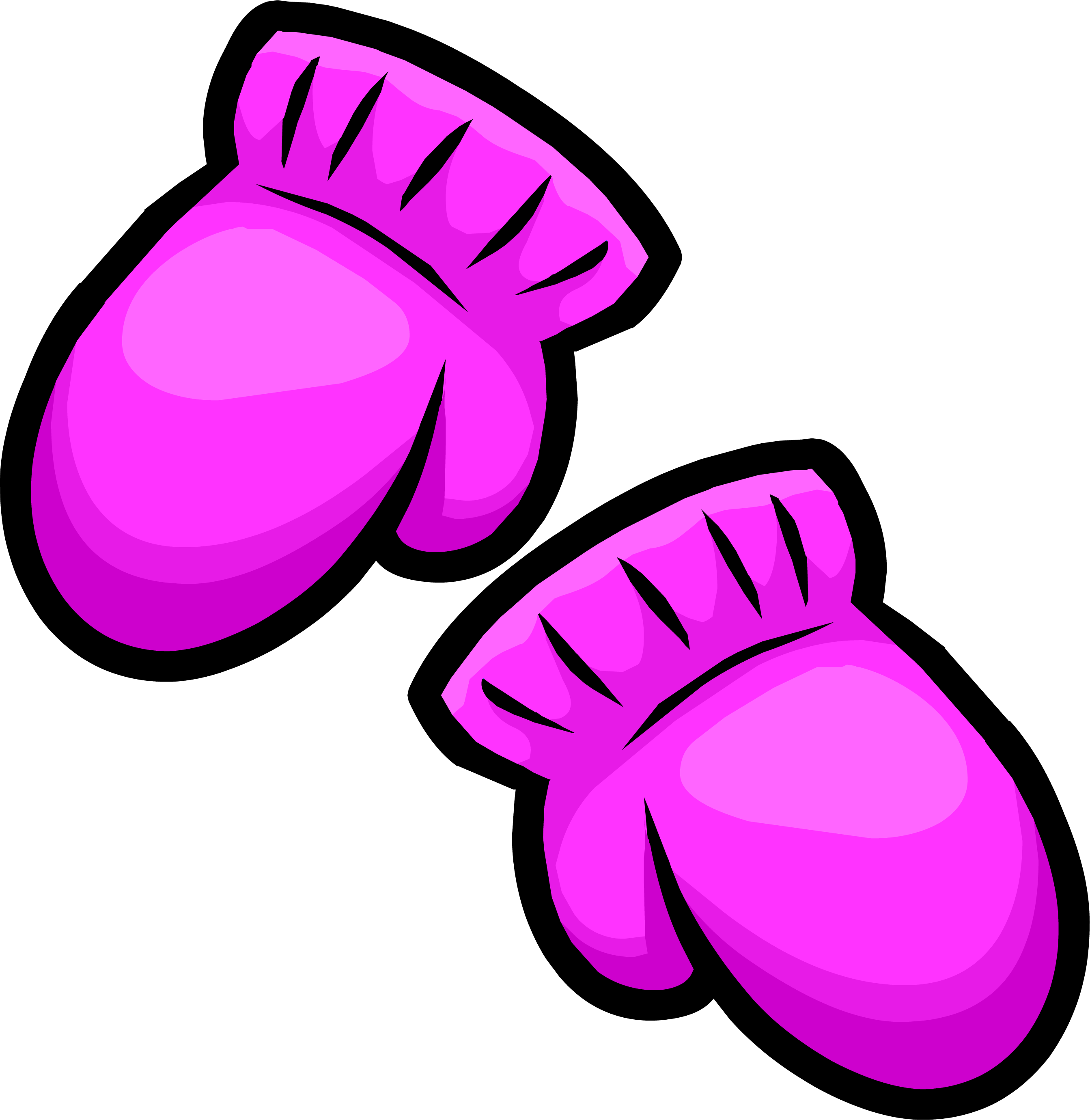 Pink Mittens - Pink Mittens Clipart (2686x2759)