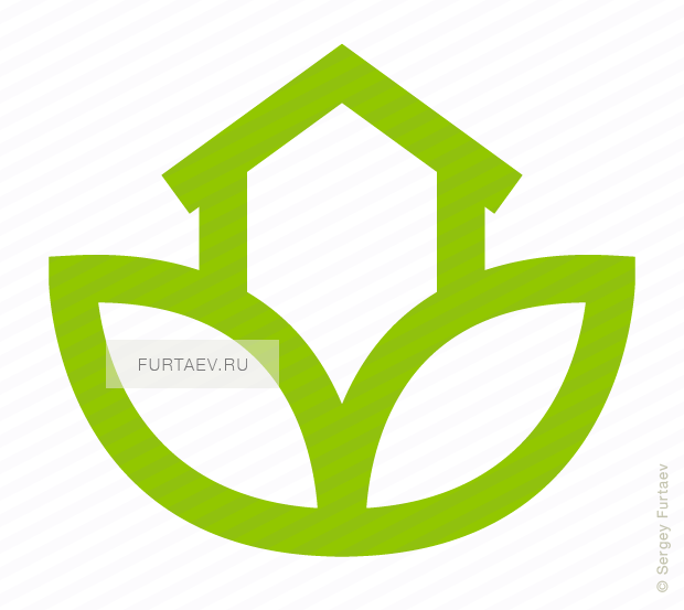 Vector Icon Of Ecological Home - Vector Graphics (620x553)