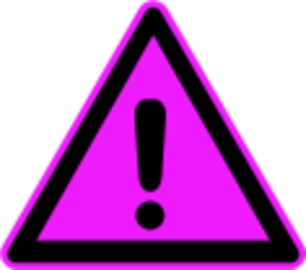 Pink Clipart Exclamation Mark - Pink Warning Sign Png (600x529)