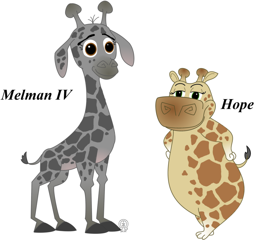 Giraffe Clipart Melman - Madagascar Melman And Gloria (900x822)