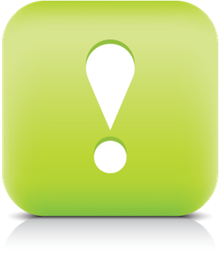 Exclamation Point Web Button Color Internet Icon White - Illustration (420x399)