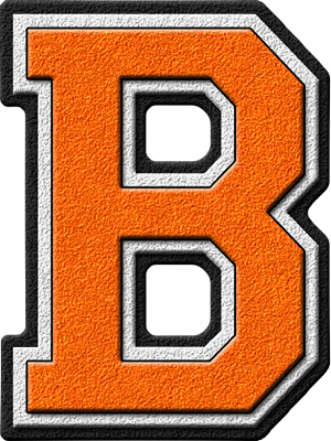 B Letter - Orange Varsity Letter B (300x400)
