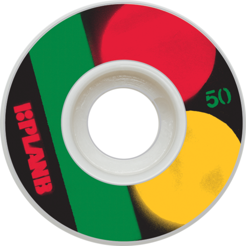 Skateboard Wheels Plan B Stencil 50mm White/rasta - Circle (480x480)