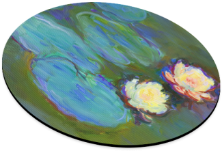 Monet Water Lilies Round Mousepad - Rnk Shops Water Lilies #2 Cube Pouf Ottoman (500x500)