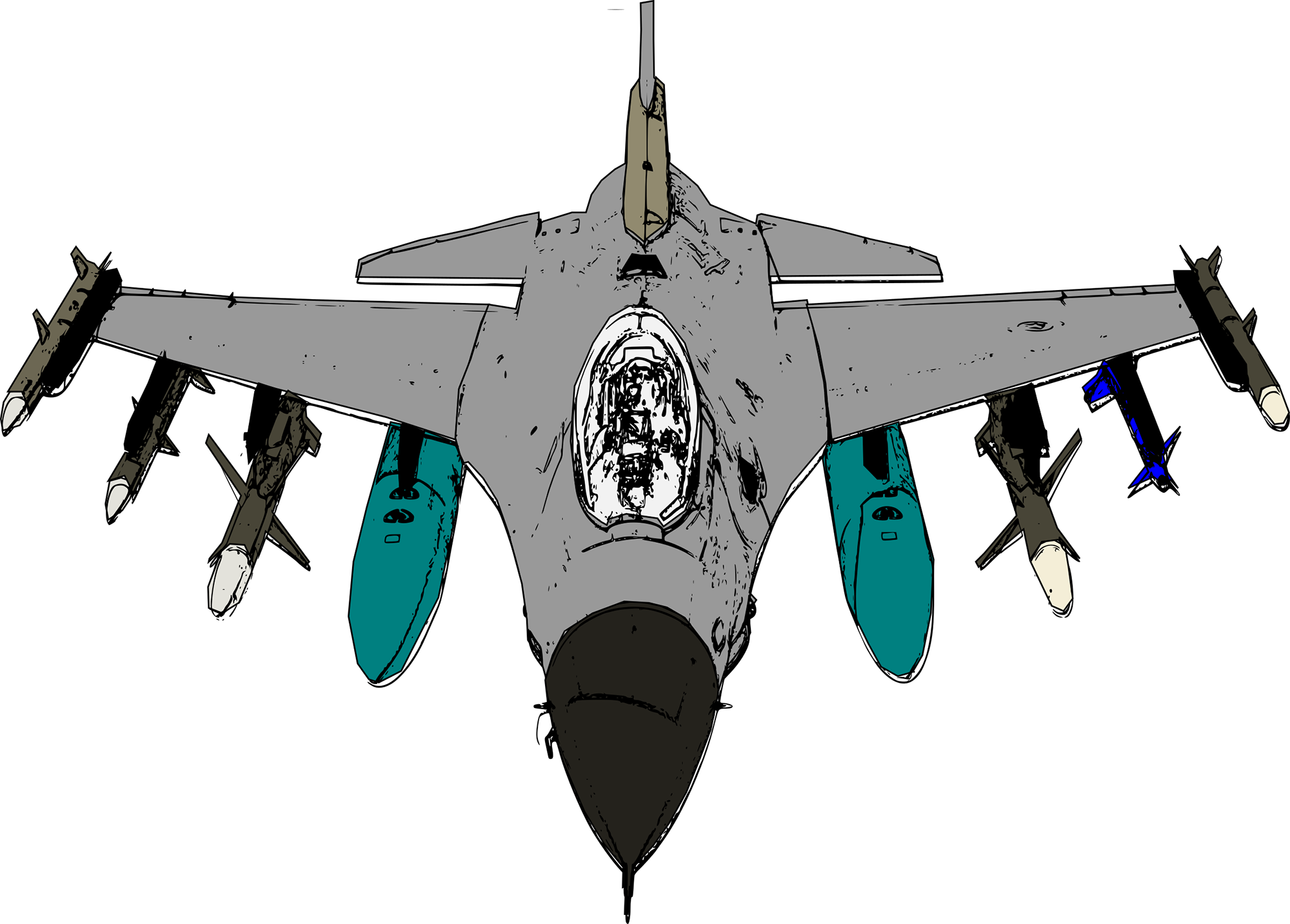 General Dynamics F 16 Fighting Falcon Airplane Fixed - Montco Custom Die Cut Vinyl Sticker Sheets (8 1/2"x11"), (2000x1433)