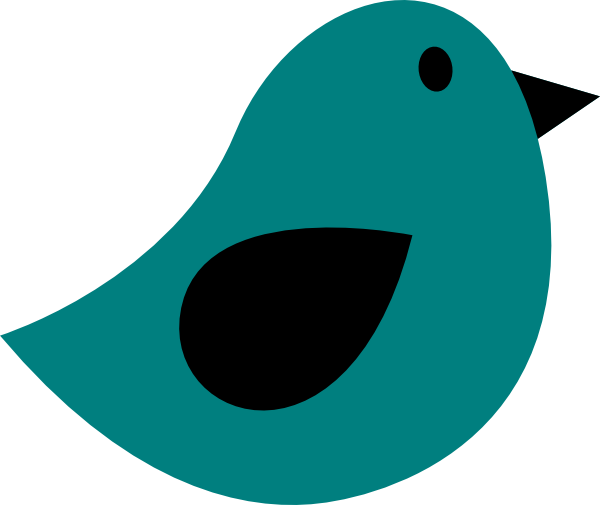 Black & Dark Teal Birdie Clip Art At Clker - Birdie Png (600x505)
