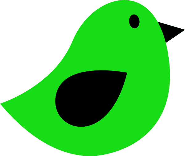 Black & Lime Birdie Clip Art At Clker - Birdie Outline (600x505)