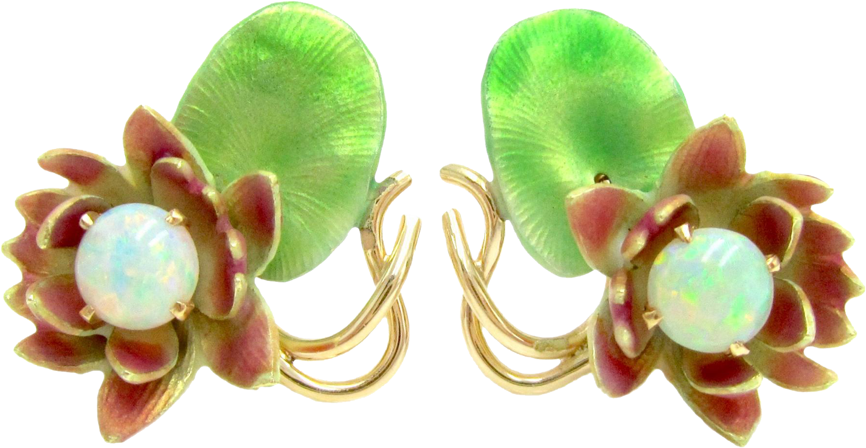 Antique Australian Crystal Opal & Enamel Art Nouveau - Earrings (1779x1779)