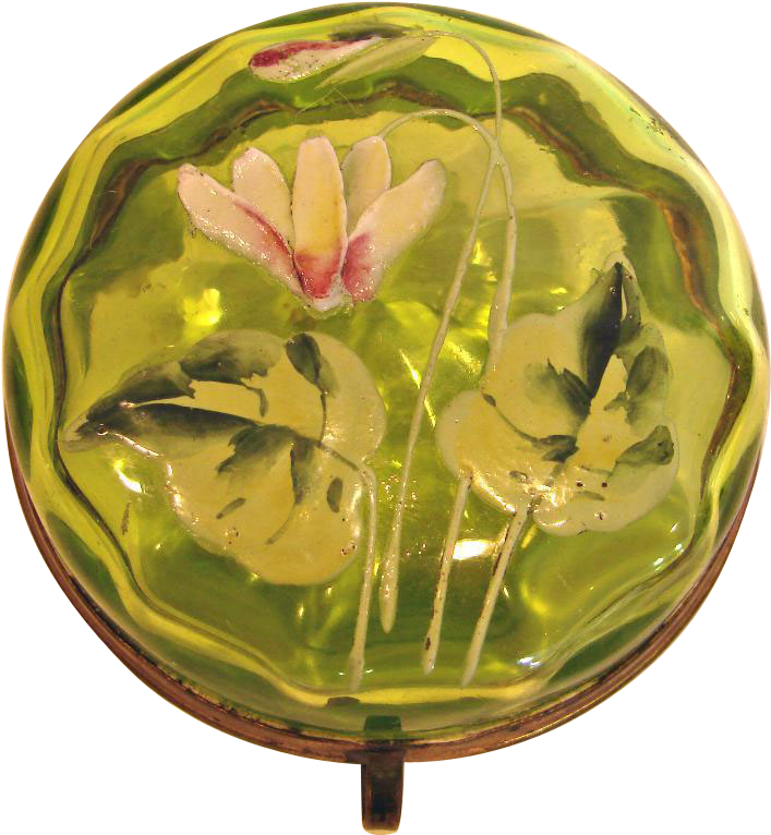Bohemian Czech Small Green Paneled Art Glass Box Hand - Ceramic (765x765)