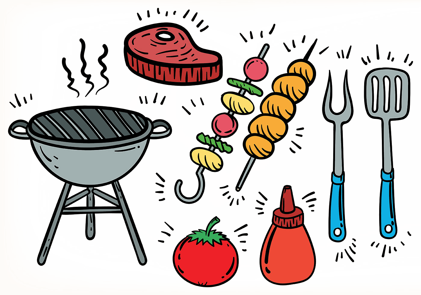 Barbecue Grill Kebab Chuan Grilling - Barbacoa Vector Png (1400x980)