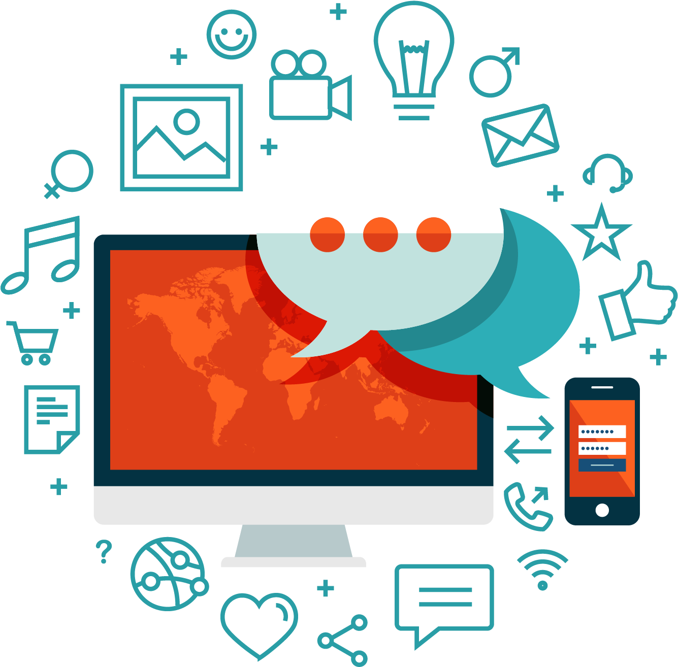 Icon Digital Agency Free Icons - Social Media Management Icon (1696x1479)