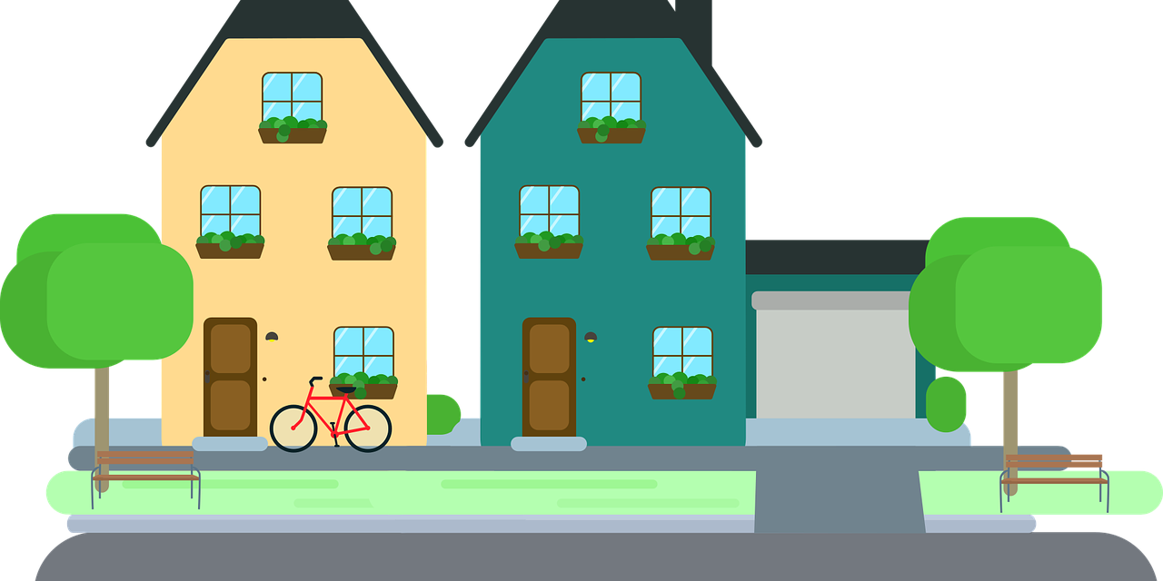 Print Friendly - Housing Area Cartoon Png (1280x640)