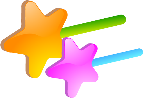 Colored Stars Magic Wand - Magic (839x776)