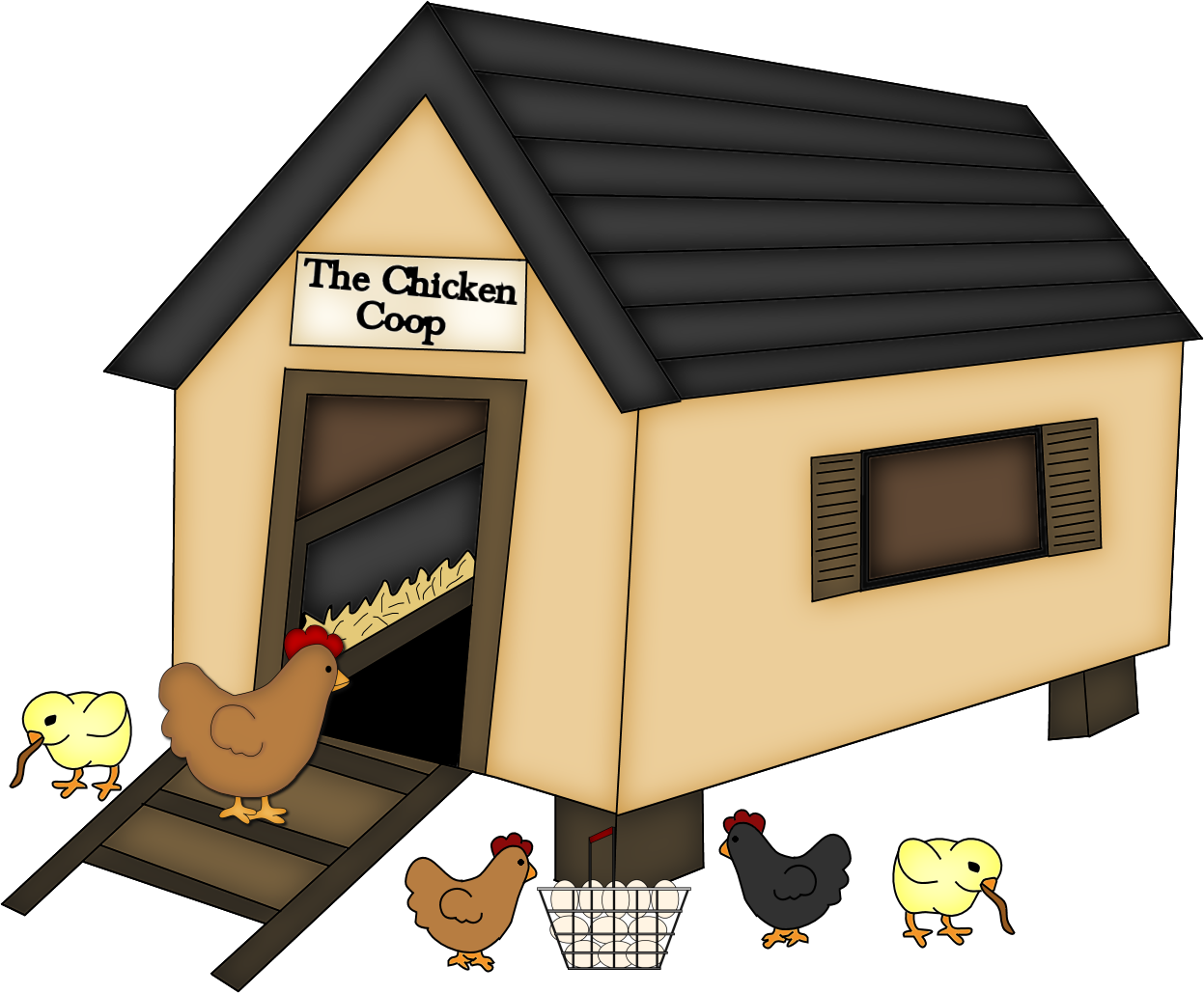 Fazenda - Image41 - Minus - Chicken Coop Clip Art (1247x1029)