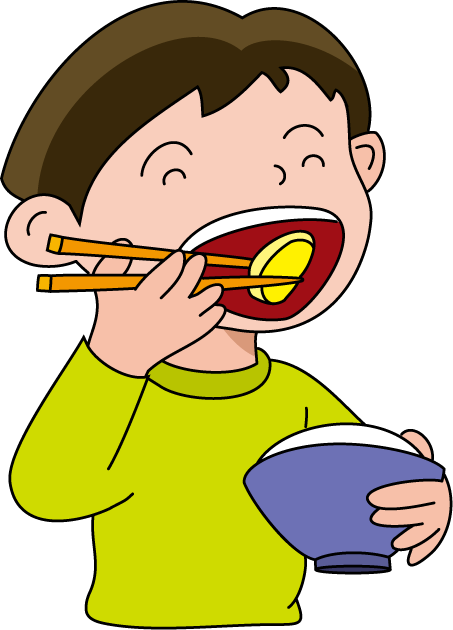 手 で 食べる イラスト (453x630)