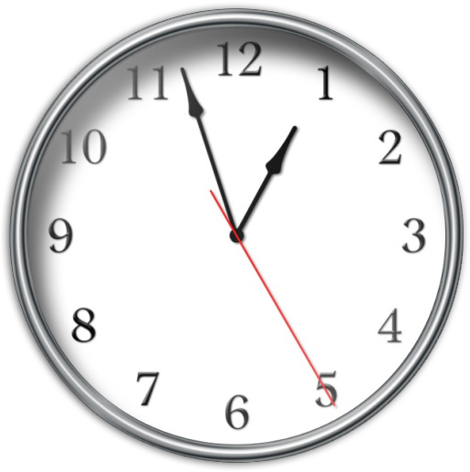 Clock Clipart 1pm - Clock .png (516x544)