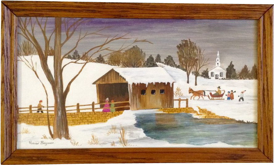 Martha Vivien Wecker Borgman Folk Art, Primitive, Covered - Picture Frame (887x887)