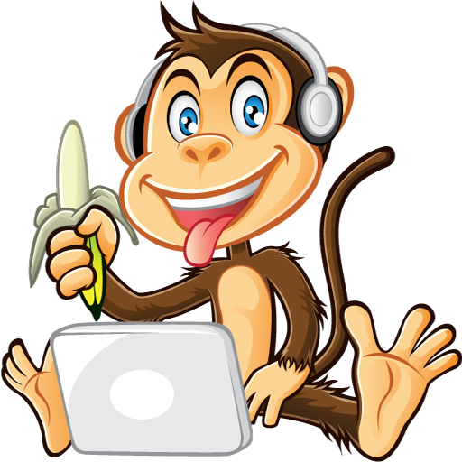 Laptop Monkey Cartoon Clip Art - Laptop Monkey Cartoon Clip Art (512x512)
