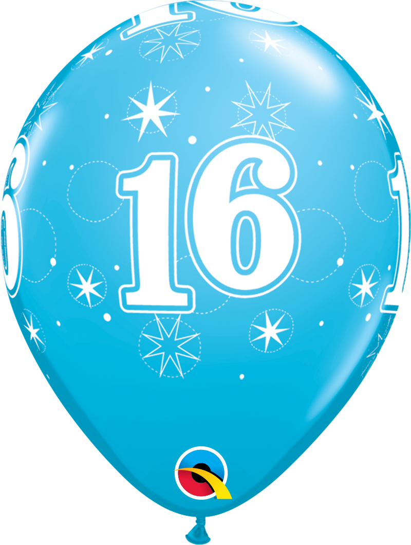 Robins Egg Blue 16th Birthday Latex Balloons - 18-a-round Birthday Latex Balloons, Pack (800x1060)