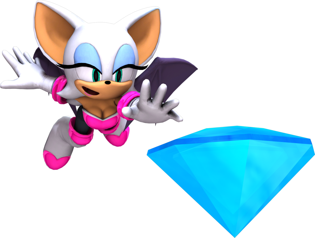 Rouge The Treasure Hunter By Luigimariogmod - Sonic Rouge And A Emerald (1029x777)