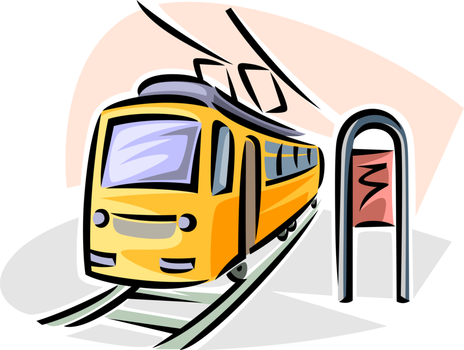 Vector Illustration Of Electric Streetcar Tram Trolley - Illustration (926x700)