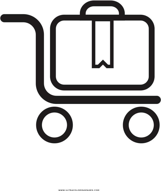 Airport Trolley Coloring Page - Airport (1000x1000)