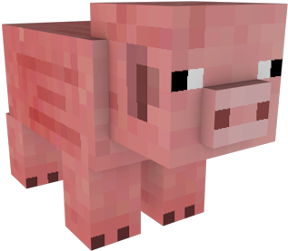 Free - Minecraft Pig Clipart (500x500)
