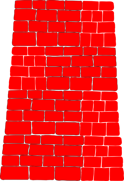 Red Brick Wall Clip Art At Clker - Red Brick Wall Png (408x594)