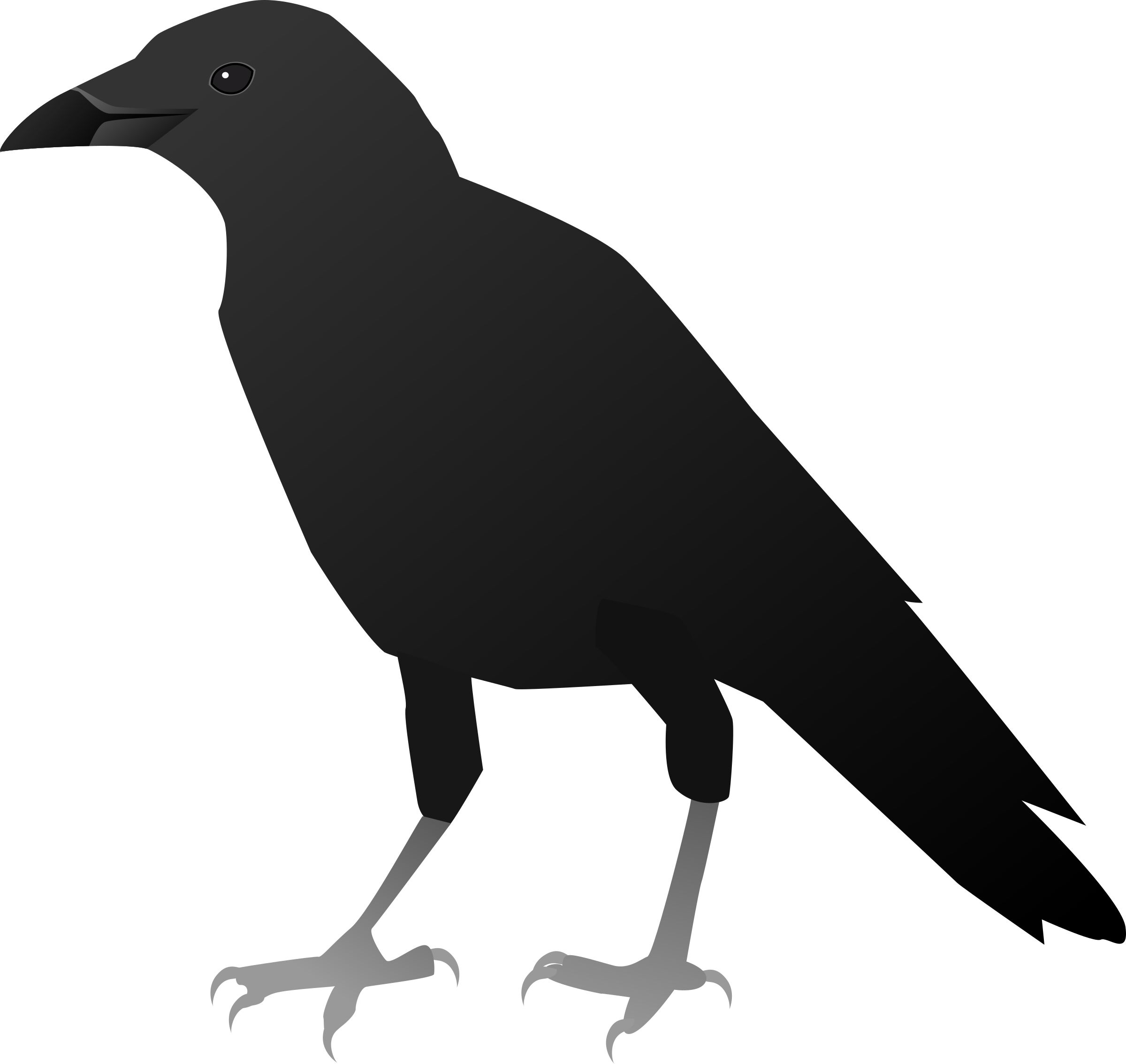 Clipart - Crow Clipart Black And White (2400x2269)