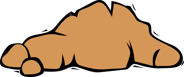 Dirt Trail And Foot Line Clipart Of Soil, Rocks And - Clip Art (600x253)
