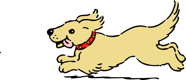 Dog Running Clipart (600x261)