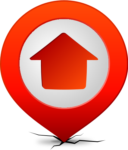 Location Map Pin Home Red - Home Location Icon Png (425x500)